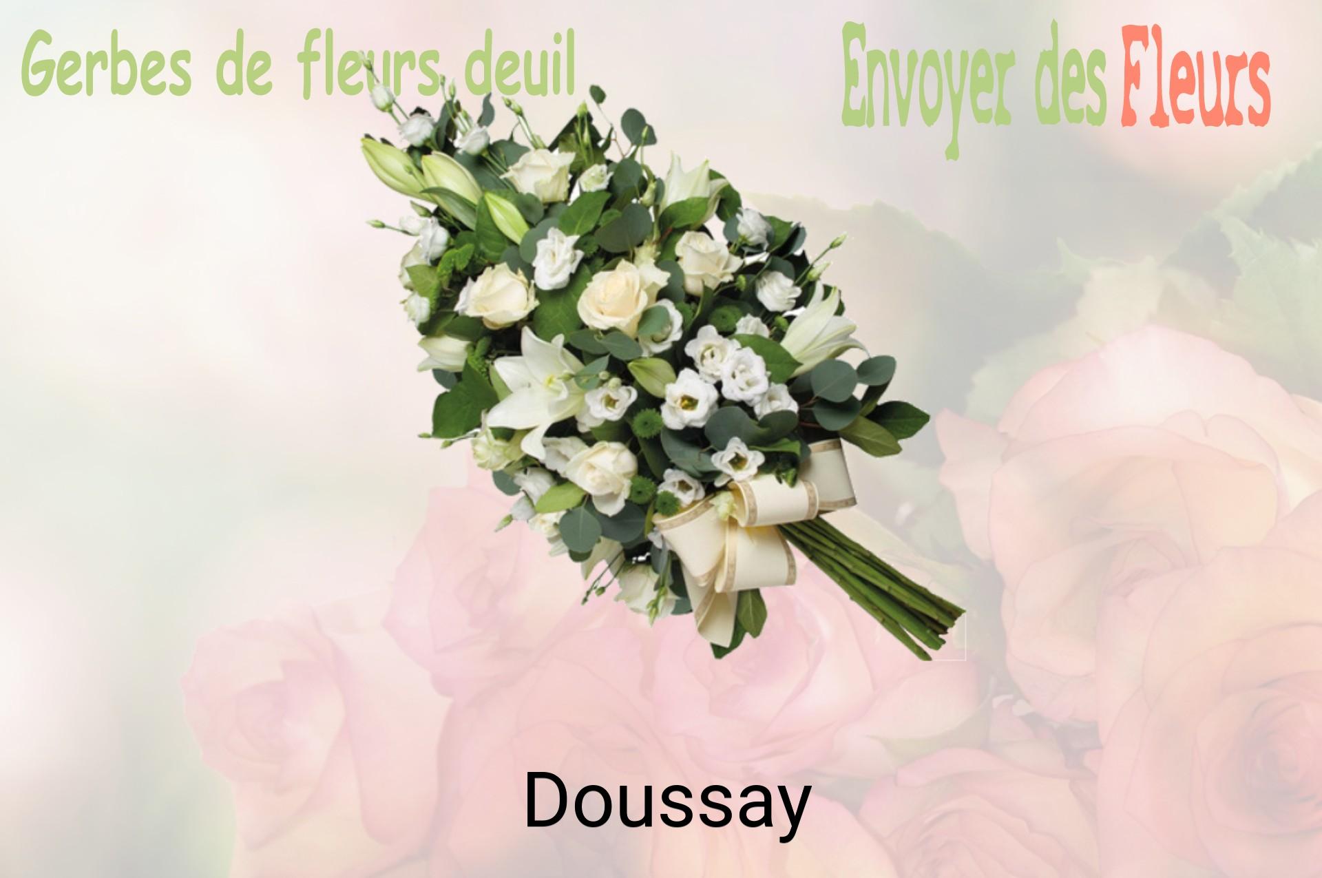 Gerbe de fleurs de deuil livrée à Doussay